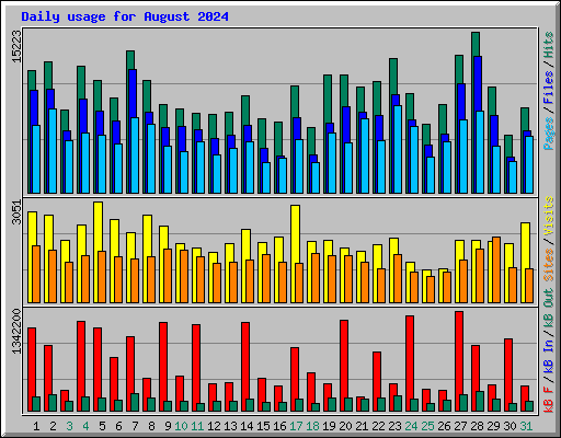 Daily usage for August 2024