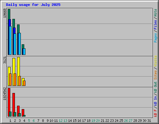 Daily usage for July 2025