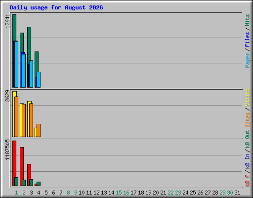 Daily usage for August 2026