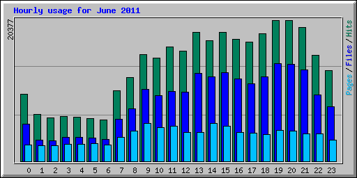 Hourly usage for June 2011