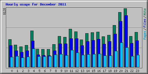 Hourly usage for December 2011