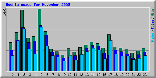 Hourly usage for November 2025